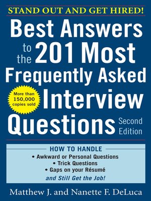 Best Answers to the 201 Most Frequently Asked Interview Questions - ebook
